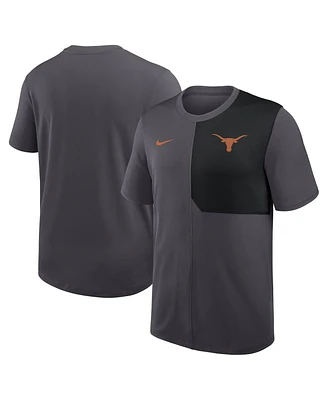 Nike Men's Anthracite Texas Longhorns 2025 Sideline Uv Performance Coach T-Shirt