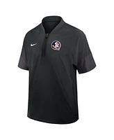 Nike Men's Black Florida State Seminoles 2025 Sideline Short Sleeve Quarter-Zip Coach Jacket