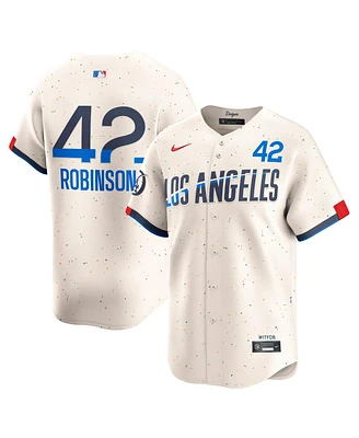 Nike Men's Jackie Robinson Cream Los Angeles Dodgers City Connect Limited Player Jersey