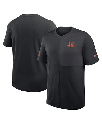 Nike Men's Black Cincinnati Bengals Sideline Uv Performance Coach T-Shirt