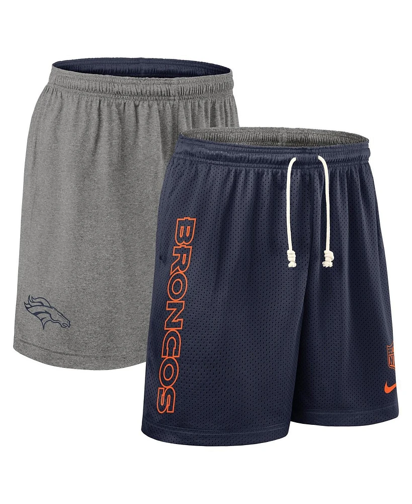 Nike Men's Navy Denver Broncos Sideline Reversible Performance Shorts
