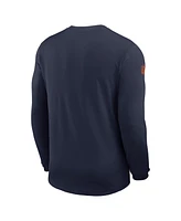 Nike Men's Navy Denver Broncos Sideline Coach Uv Performance Long Sleeve T-Shirt