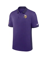 Nike Men's Purple Minnesota Vikings Sideline Victory Stripe Performance Polo Shirt