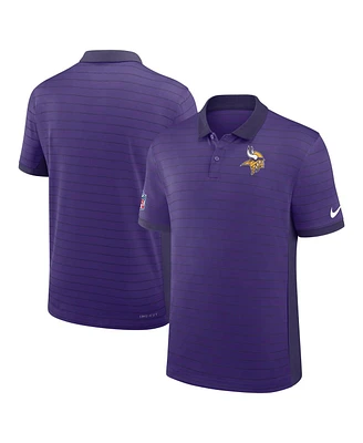 Nike Men's Purple Minnesota Vikings Sideline Victory Stripe Performance Polo Shirt