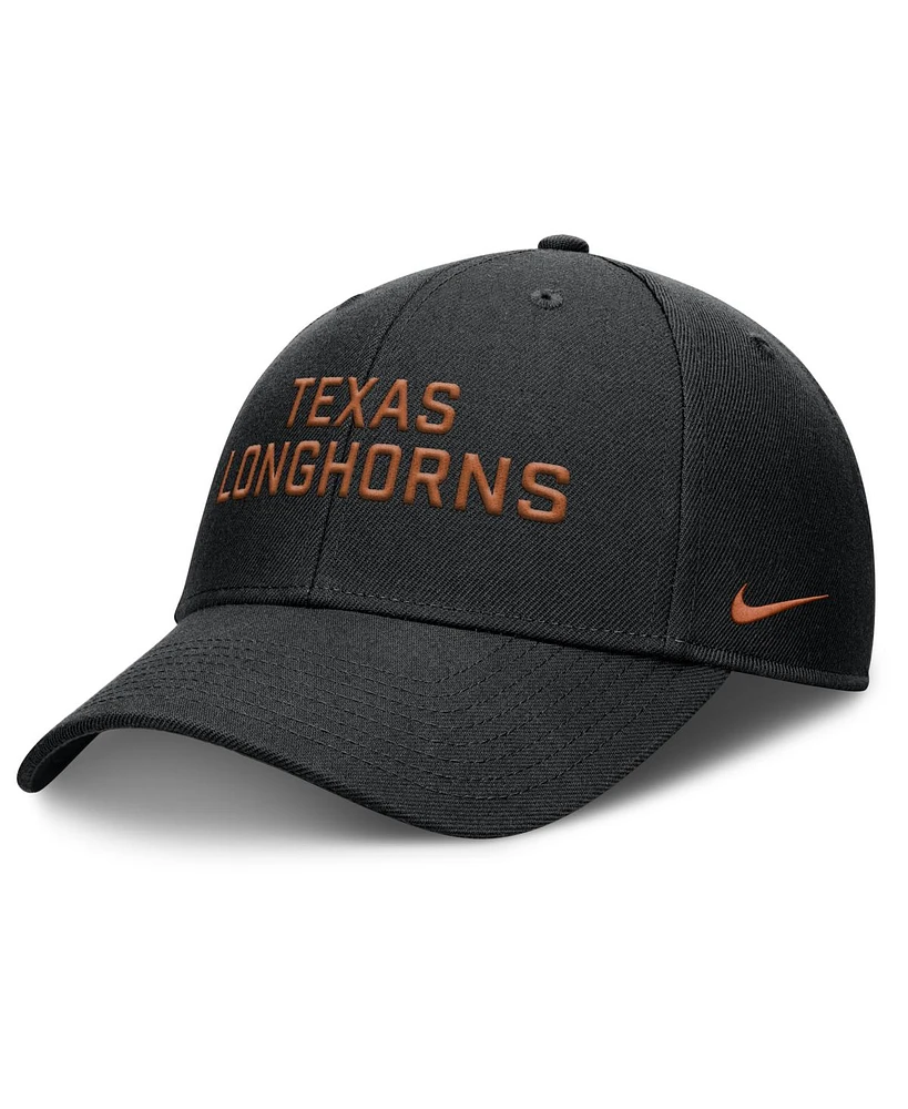 Nike Men's Black Texas Longhorns Rise Practice Adjustable Hat