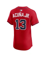 Nike Men's Ronald Acuna Jr. Red Atlanta Braves Alternate 2 Elite Jersey