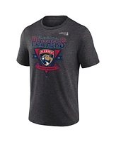 Fanatics Men's Heather Charcoal Florida Panthers 2025 Stanley Cup Playoffs Crossbar Tri-Blend T-Shirt
