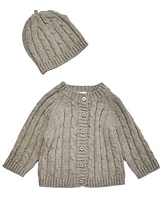 3 Stories Trading Baby Cable Knit Baby Cardigan with Beanie