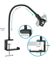 ZealSound Flexible Gooseneck Mic Stand, Heavy Duty Desk Clamp, Adjustable Arm for Blue Snowball Ice Spark (Black)