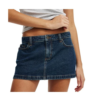 Cotton On Women's Micro Low Denim Skirt