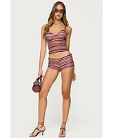 Edikted Women's Zigzag Stripe Shorts