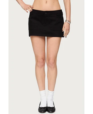 Edikted Womens Hayes Twill Mini Skort