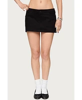 Edikted Womens Hayes Twill Mini Skort