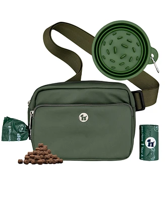Puppington 3-in-1 Dog Walk Bag & Travel Bowl with Matching Planet-Safe poop Bags
