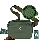 Puppington 3-in-1 Dog Walk Bag & Travel Bowl with Matching Planet-Safe poop Bags