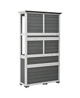 Mondawe 63"H Wood Storage Cabinet,Waterproof Greenhouse with Lockable Door