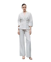 Nocturne Women's Striped Linen Jacket