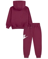 Nike Little Girls 2-Piece Club Fleece Hoodie and Pants Set