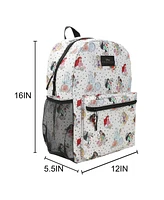 Disney Princess Characters All-Over Print 16” White Backpack for Girls