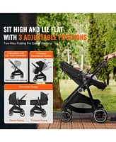 Slickblue Toddler Stroller with Adjustable Backrest Footrest One-Click Fold Cup Holder and Carry Bag