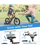 Inch Kids Bike with Removable Training Wheels for Aged 3-8 Years Old