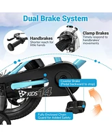Kids Bike 14-Inch Children Training Bicycle with 2 Brake for 3-8 Years Old