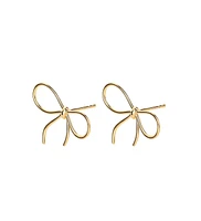 Sterling Silver 18k Gold Plated Colette Chic Bow Stud Earrings
