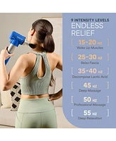 LifePro Sonic Lx Professional Percussion Massage Gun with Heat, 9 Speeds & 10 Attachments for Deep Tissue Relief