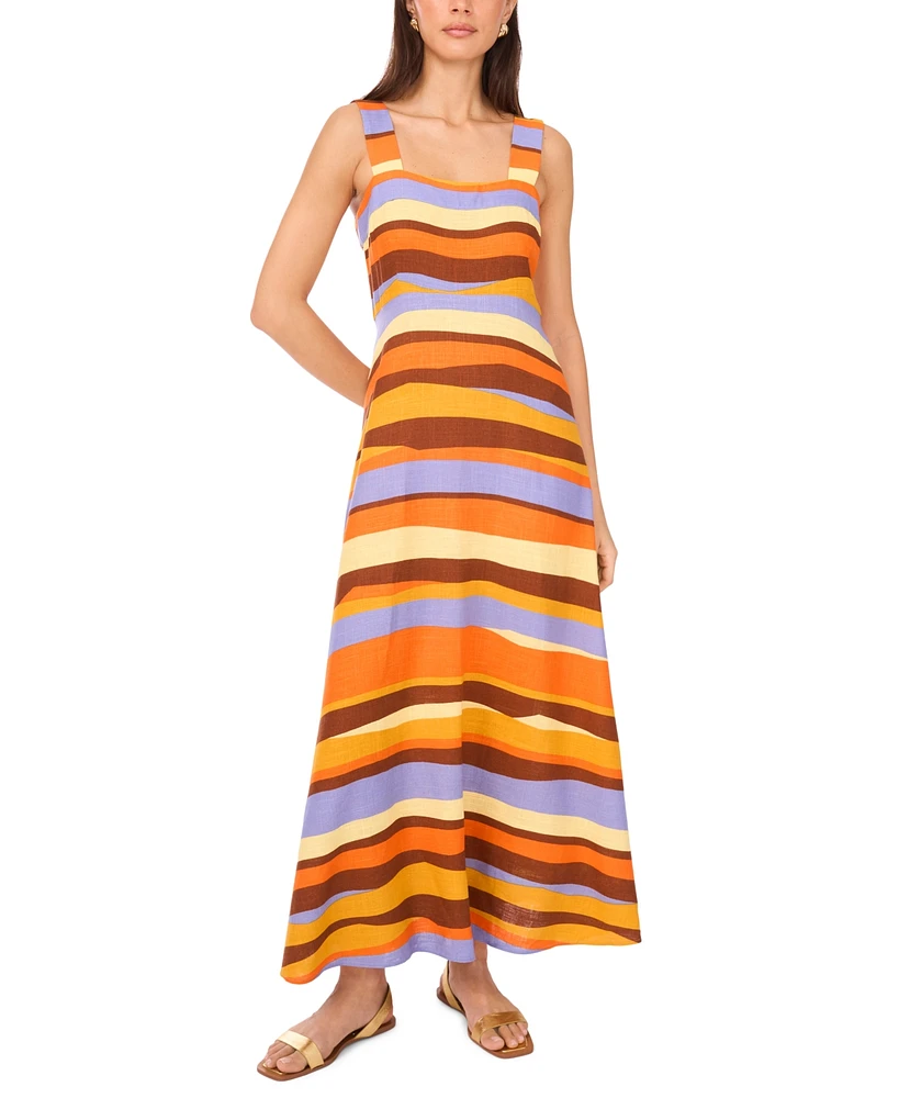 Vince Camuto Women's Striped Square-Neck Maxi Dress