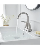 Greenspring 4 in. Centerset 2-Handle High-Arc Bathroom Faucet Brushed Nickel