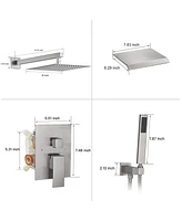 Greenspring -Spray Patterns With .5 Gpm in. Showerhead Wall Mounted Dual Shower Heads Valve Brushed Nickel