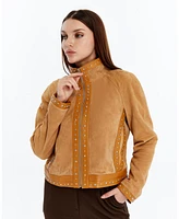 Furniq Uk Women's Suede Studded Jacket, Created for Macy's