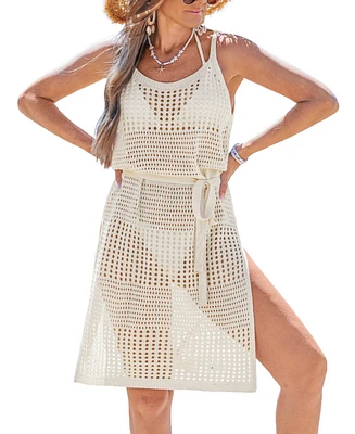 Cupshe Women's Here and Now Beige Cover-Up Midi Beach Dress