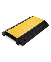 Yescom 3-Channel Rubber Cable Ramp 40000 Lbs Wire Cord Ramp Driveway Hose Cover Protector Speed Bumps for Driveway Hose Pipe Hider
