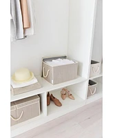 WeThinkStorage 34L Folding Fabric Storage Bin w/Rope Handle and Lid - Clay
