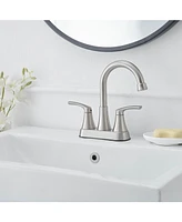 4 in. Centerset 2-Handle High-Arc Bathroom Faucet Brushed Nickel