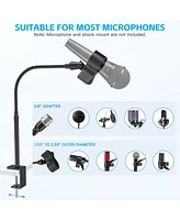 ZealSound 19-inch Microphone Stand, Flexible Gooseneck Clip Holder for Mics with 1.03"–2.59" Outer Diameter, 3/8"–5/8" Adapter, for Blue Yeti