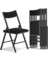 Sugift 6 Pack Velvet Padded Folding Chair Comfortable and Heavy-Duty Seating