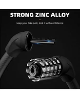Bike Lock 5 Digit Cable Lock Lightweight Bicycle Lock Bike Lock Combination Portable Lock for Bike 22inch Black