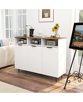 Slickblue Sideboard Buffet Cabinet Kitchen Storage Cabinet with 5-Position Adjustable Shelves