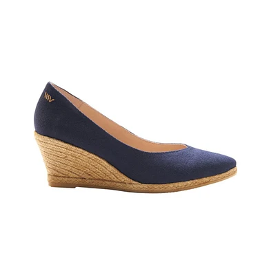 Roses Canvas V Cut Espadrille Wedges