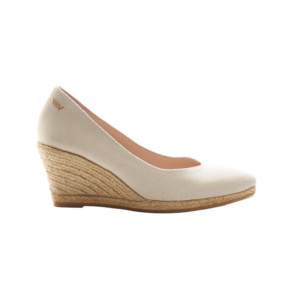 Roses Canvas V Cut Espadrille Wedges