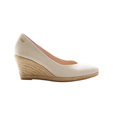 Roses Canvas V Cut Espadrille Wedges
