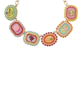 Betsey Johnson Faux Stone Backyard Stone Bib Necklace