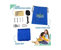 Outree Sensory Swing for Kids with 360° Swivel Hanger,Blue and Green