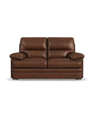 Flexsteel David 70" Pecan Leather Loveseat