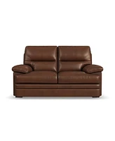 Flexsteel David 70" Pecan Leather Loveseat