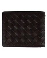 Trafalgar Men's Lazzaro Lattice Weave Leather Bi-Fold Wallet