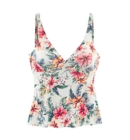 Lascana Women's Tropical Print Underwire Tankini Swimsuit Top