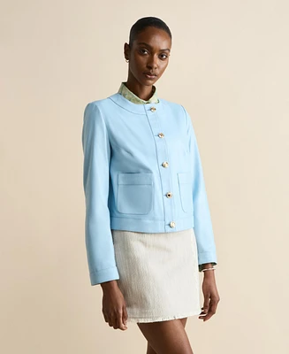 Furniq Uk Women's Leather Cropped Jacket, Created for Macy s